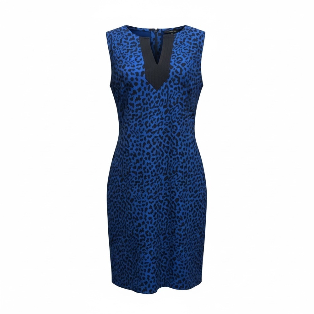 Elegant NY&C Blue Leopard Print Dress - Size M